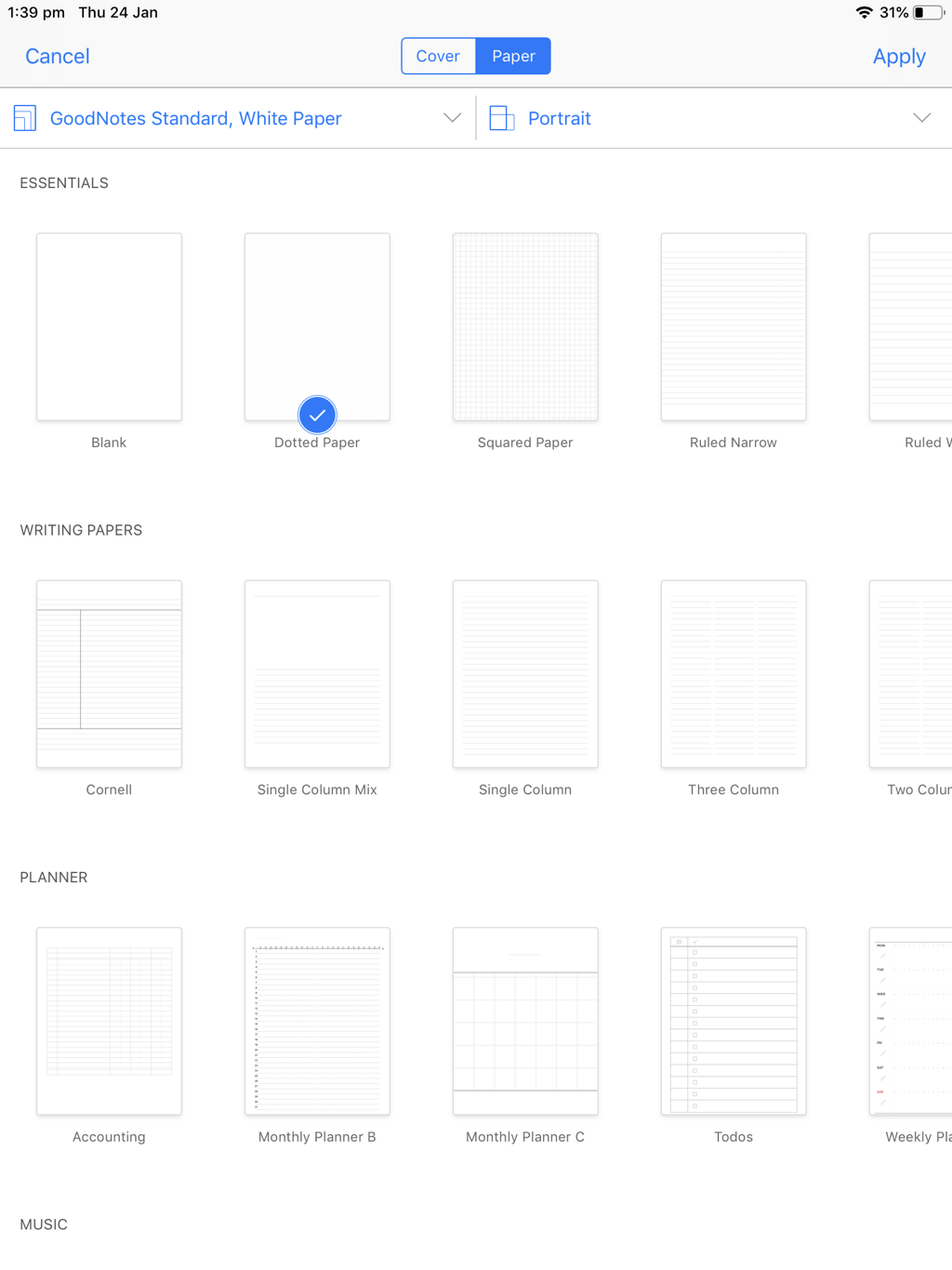goodnotes paper templates
