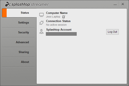Screenshot of Splashtop Streamer for PC